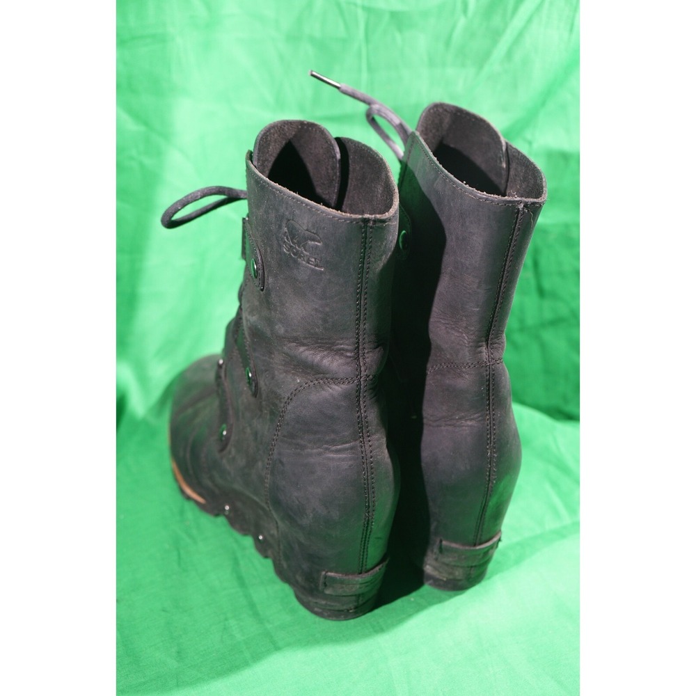 Sorel Joan of Arctic II Wedge Boots Black Leather Women's US 10 - Picture 3 of 9